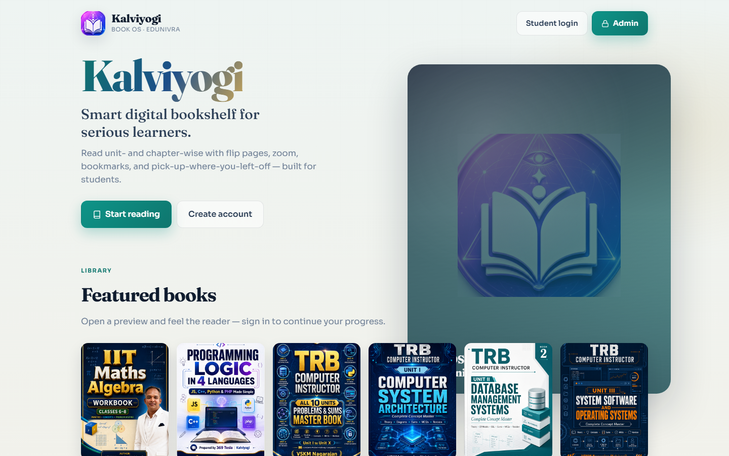 Book Kalviyogi original website preview